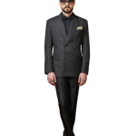 Classic Woolen Checkered Double-Breasted Tuxedo Jacket - Timeless Style in Sizes S to XL | Jaipurio